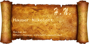 Hauser Nikolett névjegykártya